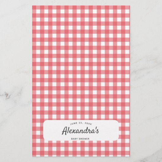 Baby Traits Baby shower Game Rustic Tomato Vine Flyer (Achterkant)