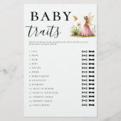 Baby Traits Guess Game Meisje Douche Fairy Princes Flyer (Voorkant)