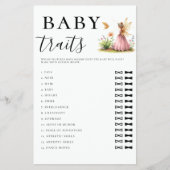 Baby Traits Guess Game Meisje Douche Fairy Princes Flyer (Voorkant)