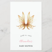 Baby Traits Guess Game Meisje Douche Fairy Princes Flyer (Achterkant)