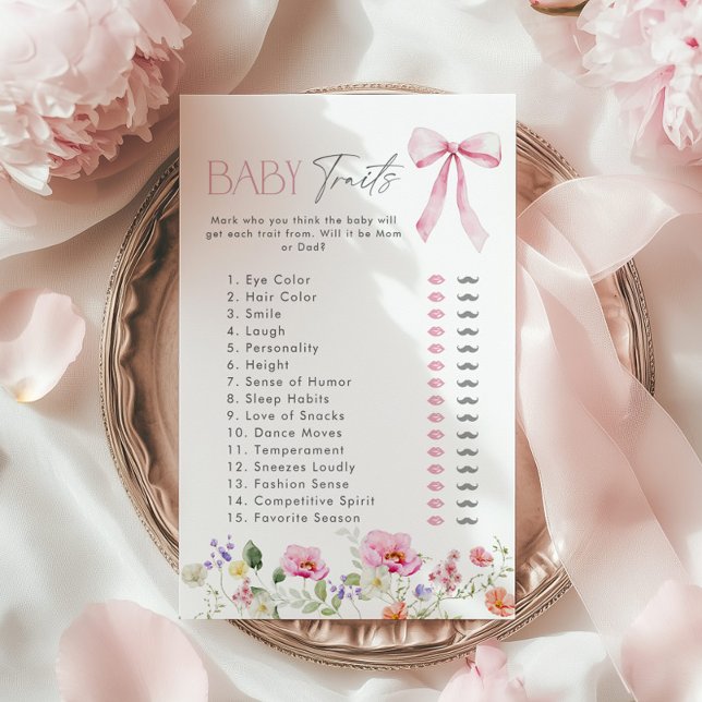 Baby traits prediction Wildflower baby shower game (Creator heeft geüpload)