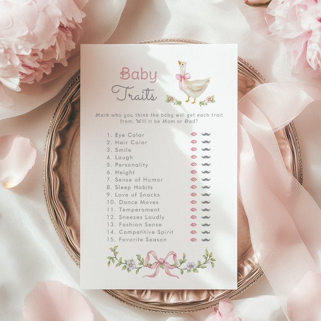 Baby Traits Roze Gekke Gans baby shower spel (Creator heeft geüpload)