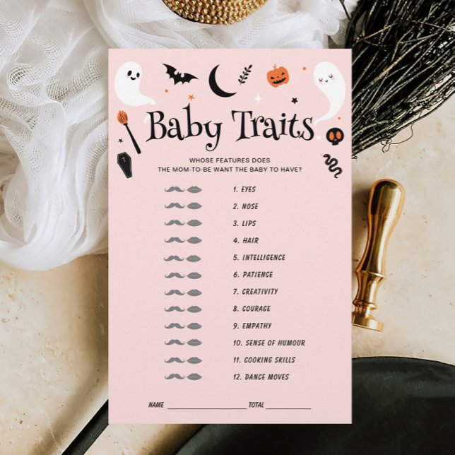 Baby Traits Roze Halloween Baby shower spel (Creator heeft geüpload)