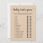 Baby traits spel Baby shower partij spel Kaart (Voorkant)
