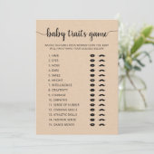 Baby traits spel Baby shower partij spel Kaart (Staand voorkant)