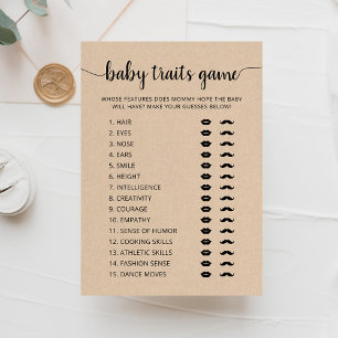 Baby traits spel Baby shower partij spel Kaart