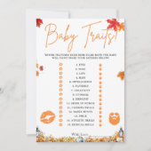 BABY TRAITS SPEL Gemakkelijk Baby shower Spel Pomp Kaart (Voorkant)