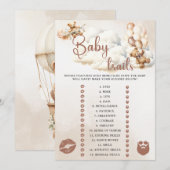 BABY TRAITS SPEL Gemakkelijk Baby shower Spel Scha Kaart (Voorkant / Achterkant)