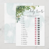 Baby Traits Waterverf groen Baby shower spel Kaart (Voorkant / Achterkant)