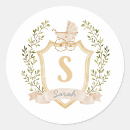 Baby-transportmonogram S | Neutraal Ronde Sticker