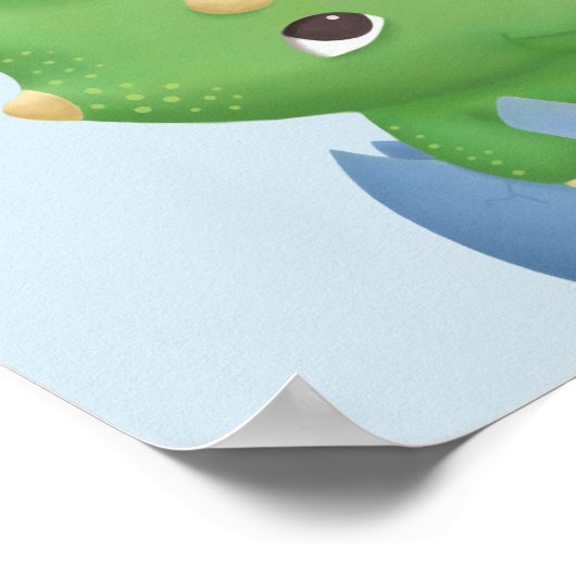 Baby Triceratops Dinosaur Egg Nursery Room Decor Poster (Hoek)