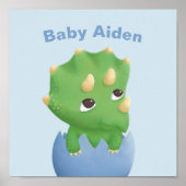 Baby Triceratops Dinosaur Egg Nursery Room Decor Poster (Voorkant)