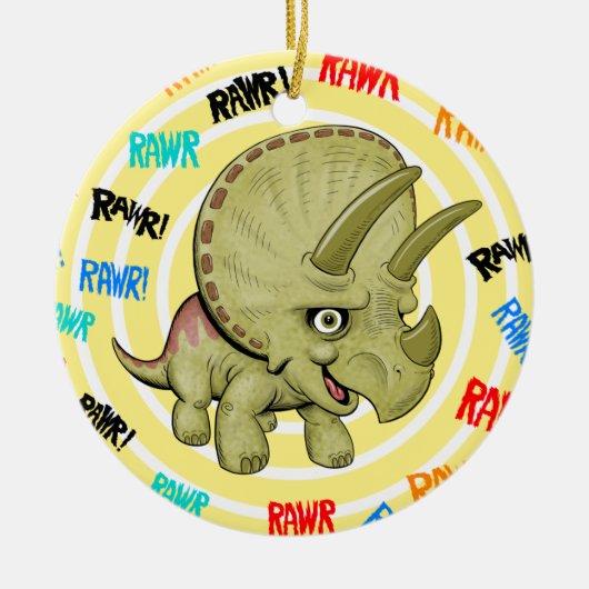 Baby Triceratops Keramisch Ornament (Voorkant)