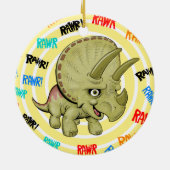 Baby Triceratops Keramisch Ornament (Achterkant)