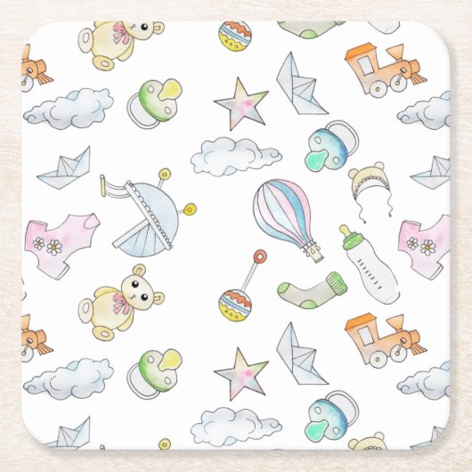 Baby Trinkets Kartonnen Onderzetters (Voorkant)