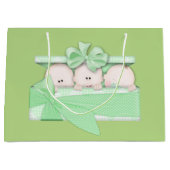 Baby Triplets Unisex grote cadeau tas Large Cadeautasje (Voorkant)