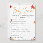 BABY TRIVIA & ANTWOORDEN Baby shower Spel Schattig Kaart (Voorkant)