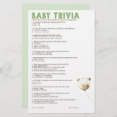 Baby Trivia Baby shower Game (Voorkant / Achterkant)