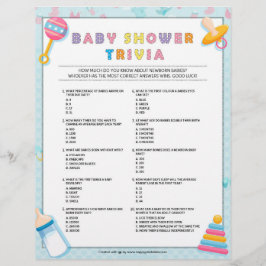 Baby Trivia Baby shower Games [Basics Blue] Briefhoofd