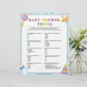 Baby Trivia Baby shower Games [Basics Blue] Briefhoofd (Staand voorkant)