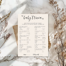 Baby Trivia Baby Shower Spelkaart Kaart