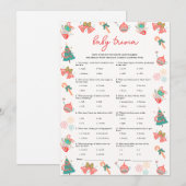 Baby Trivia Christmas Baby shower Game Kaart (Voorkant / Achterkant)