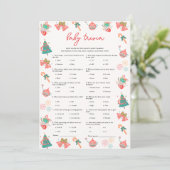 Baby Trivia Christmas Baby shower Game Kaart (Staand voorkant)