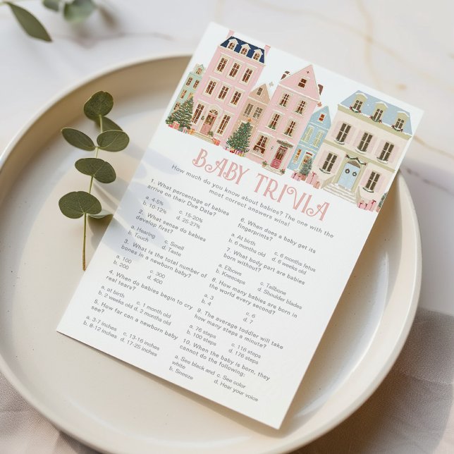 Baby Trivia Christmas Village Baby shower game (Creator heeft geüpload)