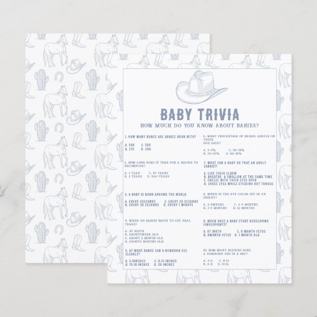 Baby Trivia Cowboy Baby Borrel  (Voorkant / Achterkant)