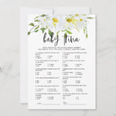 Baby Trivia Daisy Baby shower bloemenspel kaart (Voorkant)