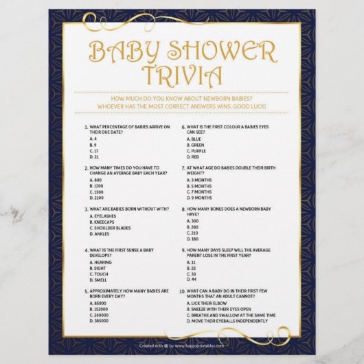 Baby Trivia [Golden Blue] Briefhoofd (Voorkant)