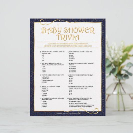 Baby Trivia [Golden Blue] Briefhoofd (Staand voorkant)