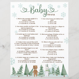 Baby Trivia Schattig Winter Bos Thema Spel