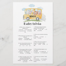 Baby trivia Scrip Schattige Woodland Baby shower k