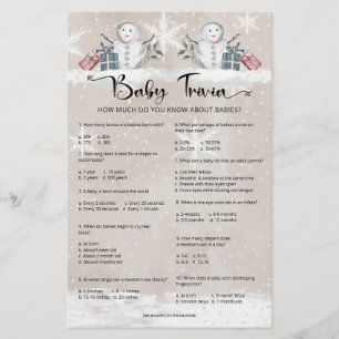 Baby Trivia Snowman-Baby shower