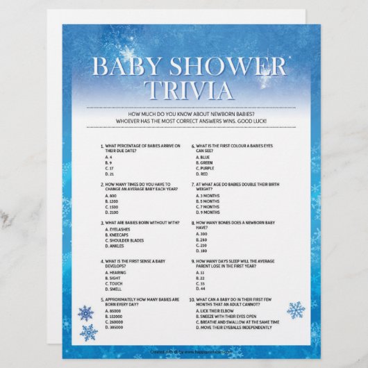 Baby Trivia [Snowy Blue] Briefhoofd (Voorkant / Achterkant)