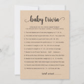 Baby Trivia Spel met Antwoorden Baby shower Kaart (Voorkant)