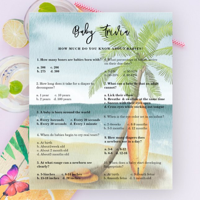 Baby Trivia - Surfstrand Baby Shower Spel (Creator heeft geüpload)