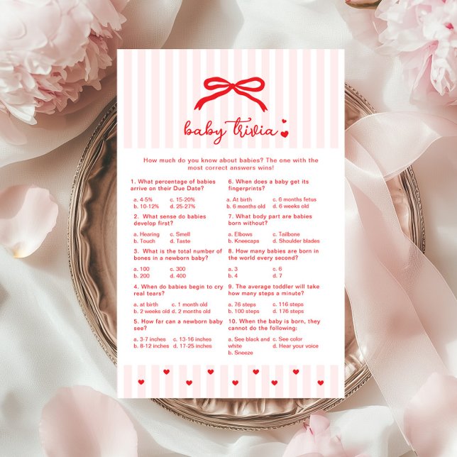 Baby Trivia Valentines Pink Bow Sweetheart game (Creator heeft geüpload)