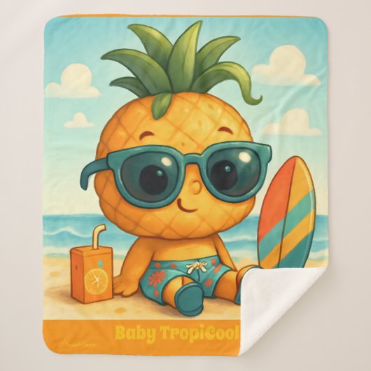 Baby TropiCool Tony - Pineapple Empire Sherpa Deken (Voorkant)