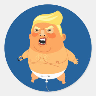 Baby Trump Balloon Funny Ronde Sticker