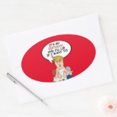 Baby Trump Birthday Kaart - Het is mijn verjaardag Ovale Sticker (Envelop)