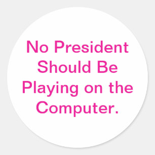 Baby Trump speelt op computer Hankamer Artjunkhaus Ronde Sticker