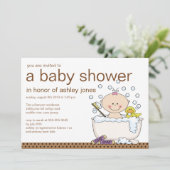 Baby Tub Girl Baby shower Kaart (Staand voorkant)