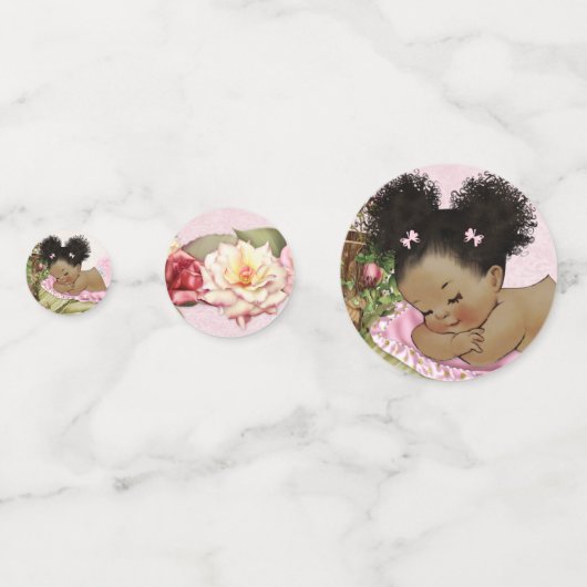 Baby Tuin Rozen Roze Ivoor Groene Afro Puffs Confetti (Voorkanten)
