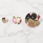 Baby Tuin Rozen Roze Ivoor Groene Afro Puffs Confetti (Achterkanten)