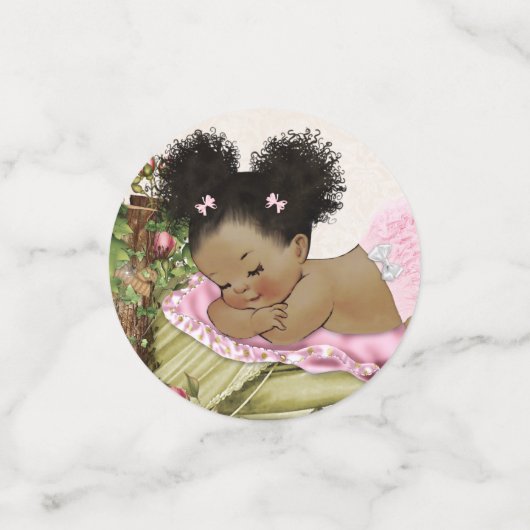 Baby Tuin Rozen Roze Ivoor Groene Afro Puffs Confetti (Kleine voorkant)