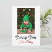 Baby Tummy Time, Kerstmisthee Personaliseer Tekst Kaart (Staand voorkant)