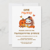 Baby Turkije en pompoen vieren Thanksgiving Kaart (Voorkant)