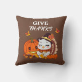 Baby Turkije en pompoen vieren Thanksgiving Kussen (Achterkant)